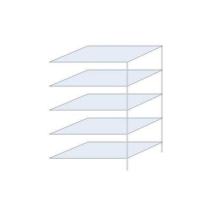 Kovový regál Taranis, přístavbový, 200 x 130 x 80 cm, 730 kg, 5 polic, stříbrný