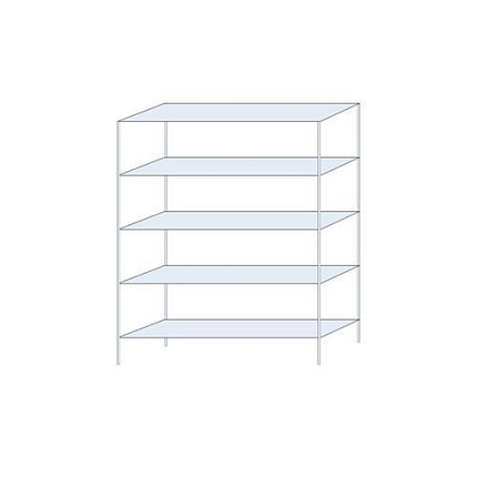 Kovový regál Perun, základní, 200 x 150 x 40 cm, 725 kg, 5 polic, pozink