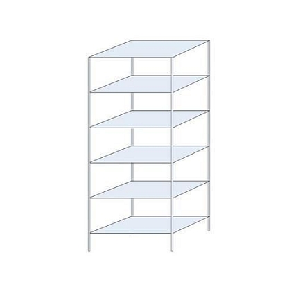 Kovový regál Ogmios, základní, 250 x 100 x 80 cm, 1 700 kg, 6 polic, 250 kg/police, pozink