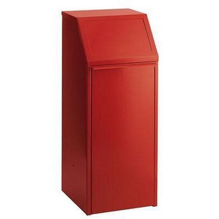 Kovový odpadkový koš na tříděný odpad, objem 45 l, červený