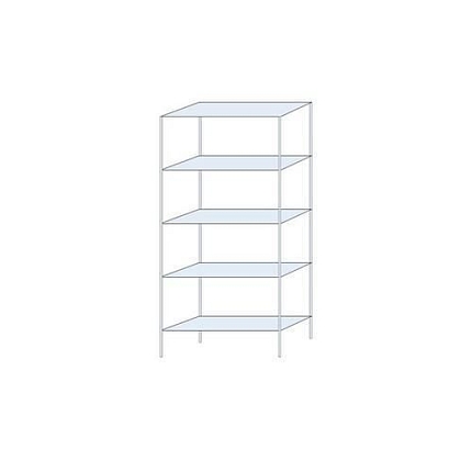 Kovový regál Perun, základní 200 x 90 x 32 cm, 1 400 kg, 5 polic, pozink
