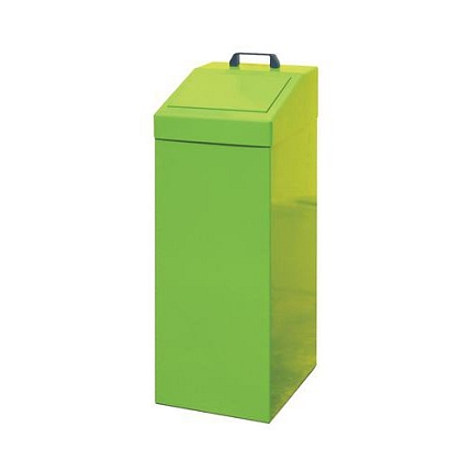 Kovový odpadkový koš na tříděný odpad, objem 100 l, zelený