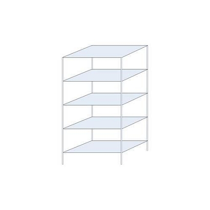 Kovový regál Taranis, základní, 200 x 100 x 60 cm, 1 460 kg, 5 polic, stříbrný