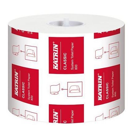 Toaletní papír Katrin System Classic 2vrstvý, 13,5 cm, 800 útržků, bílá, 36 rolí