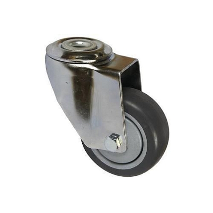 Antistatické gumové přístrojové kolo se středovým otvorem, průměr 80 mm, otočné, kuličkové ložisko