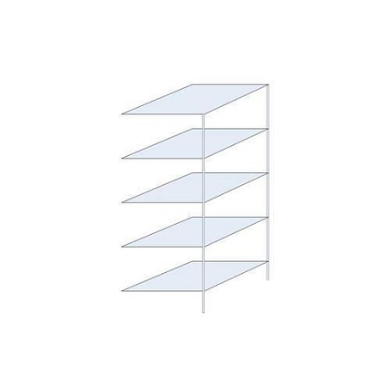 Kovový regál Taranis, přístavbový, 200 x 75 x 80 cm, 1 170 kg, 5 polic, stříbrný