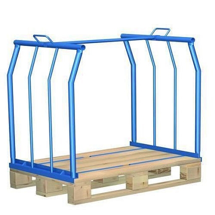 Paletový nástavec, typ 66, modrý, 100 x 120 x 80 cm