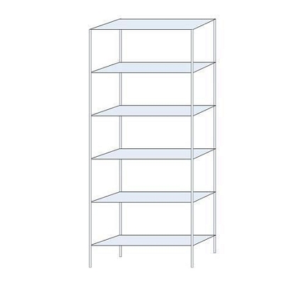 Kovový regál Tauret, základní 250 x 100 x 30 cm, 1 200 kg, 6 polic, pozink