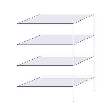 Drátěný regál Hefaistos, přístavbový, 180 x 121,3 x 61 cm, 200 kg, 4 police, stříbrný