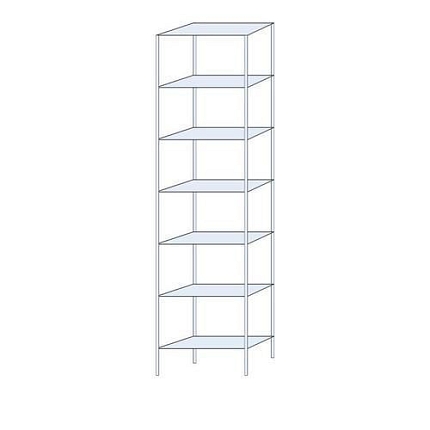 Kovový regál Ogmios, základní, 300 x 75 x 30 cm, 2 300 kg, 7 polic, 150 kg/police, pozink