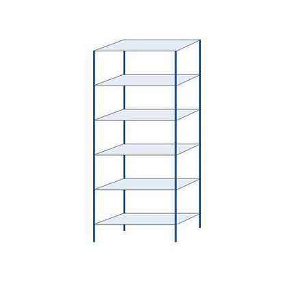 Kovový regál Herkules, základní, 250 x 100 x 40 cm, 960 kg, 6 polic, modrý