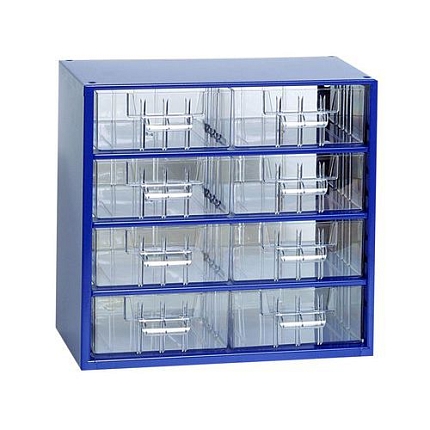 Kovový organizér, 6 zásuvek, modrý