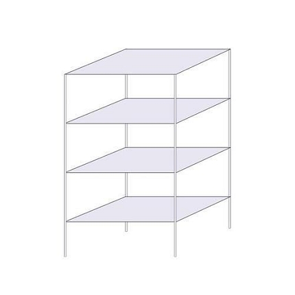 Drátěný regál Hefaistos, základní, 160 x 90,7 x 61 cm, 200 kg, 4 police, stříbrný