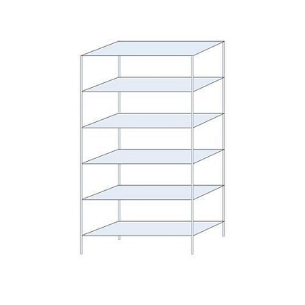 Kovový regál Taranis, základní, 250 x 130 x 50 cm, 1 320 kg, 6 polic, stříbrný
