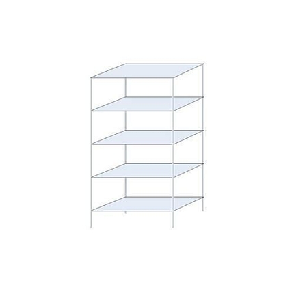 Kovový regál Ogmios, základní, 200 x 100 x 50 cm, 1 300 kg, 5 polic, 250 kg/police, pozink