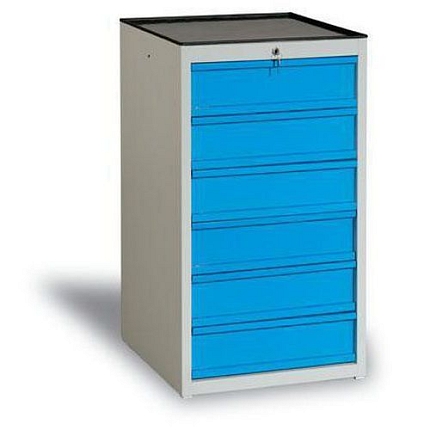 Dílenská zásuvková skříň, 108 x 59 x 62 cm, 6 zásuvek