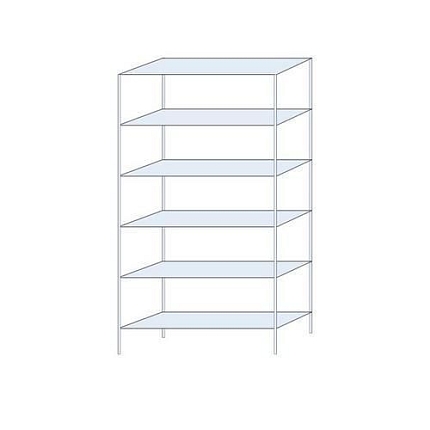 Kovový regál Taranis, základní, 250 x 130 x 40 cm, 1 320 kg, 6 polic, stříbrný