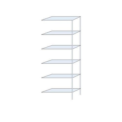 Kovový regál Perun, přístavbový 250 x 90 x 32 cm, 1 680 kg, 6 polic, pozink