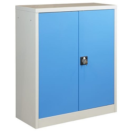 Dílenská skříň na nářadí, 115 x 95 x 40 cm, šedá/modrá