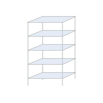 Kovový regál Tauret, základní 200 x 100 x 50 cm, 1 200 kg, 5 polic, pozink