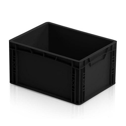 Antistatická přepravka ESD, černá, 22x40x30 cm