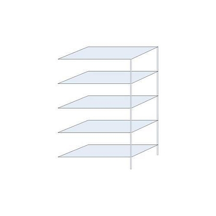 Kovový regál Perun, přístavbový, 200 x 120 x 60 cm, 1 025 kg, 5 polic, pozink