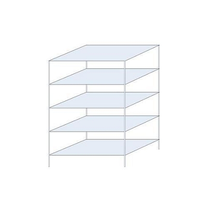 Kovový regál Taranis, základní, 200 x 130 x 80 cm, 2 330 kg, 5 polic, stříbrný