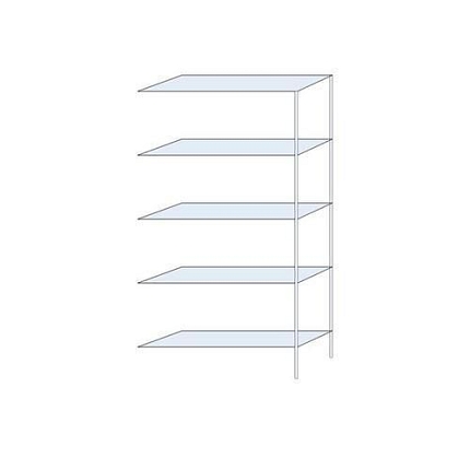 Kovový regál Tauret, přístavbový 200 x 100 x 30 cm, 1 200 kg, 5 polic, pozink