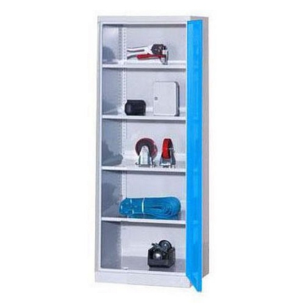 Kovová dílenská skříň, 199 x 80 x 43,5 cm, modrá/modrá