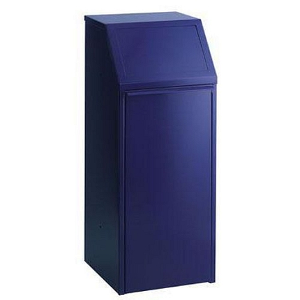 Kovový odpadkový koš na tříděný odpad, objem 45 l, modrý
