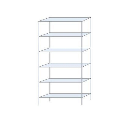 Kovový regál Perun, základní, 250 x 120 x 32 cm, 1 230 kg, 6 polic, pozink