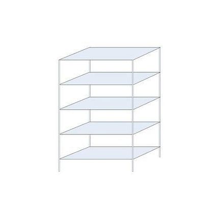 Kovový regál Perun, základní, 200 x 120 x 60 cm, 1 025 kg, 5 polic, pozink