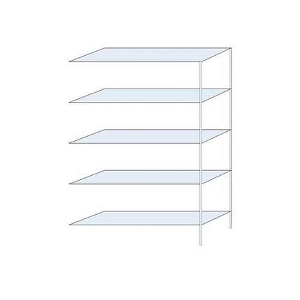 Kovový regál Tauret, přístavbový 200 x 130 x 40 cm, 1 200 kg, 5 polic, pozink