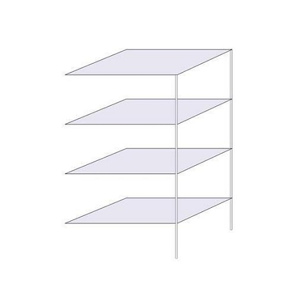 Drátěný regál Hefaistos, přístavbový, 160 x 90,7 x 61 cm, 200 kg, 4 police, stříbrný