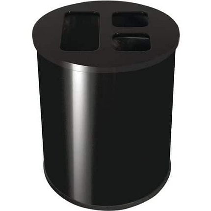 Odpadkový koš na tříděný odpad, 40 l , kovový, černý