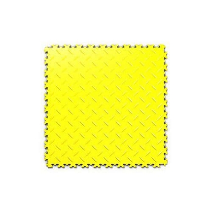 Zátěžová podlaha Fortelock Industry Ultra, dezén diamant, dlaždice, žlutá