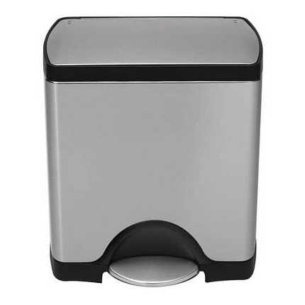 Nerezový obdélníkový koš s nožním pedálem 50 l