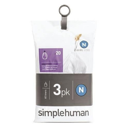 Pytle na odpadky bílé do odpadkových košů Pocket Liner 45 l (N) – Simplehuman