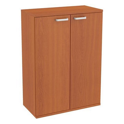 Střední široká skříň Abonent, 113 x 80 x 40 cm, s dvířky, dezén třešeň Oxford