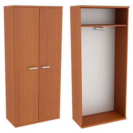 Vysoká šatní skříň Abonent, 183,1 x 80 x 40 cm, s dvířky, dezén třešeň Oxford