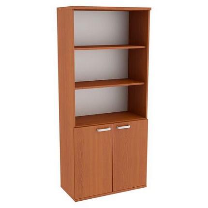 Vysoká široká skříň Abonent, 183,1 x 80 x 40 cm, s nikou, dezén třešeň Oxford