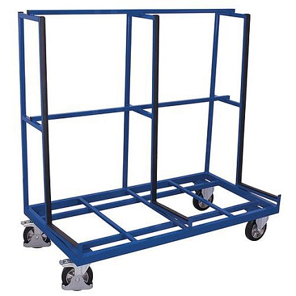 Vozík na rozměrné tabule, jednostranný, 168 x 88 x 170 cm, modrý