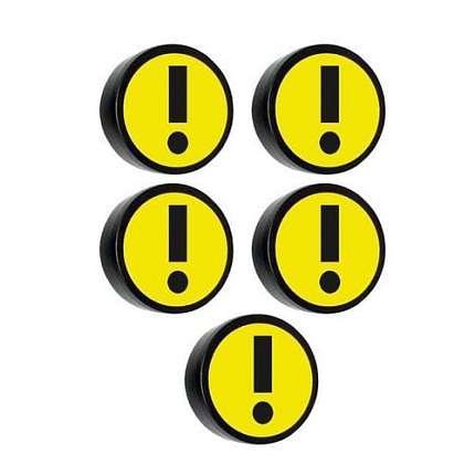 Kulatý magnet s vykřičníkem Smit Visual, žlutý