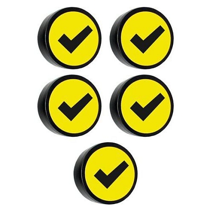 Kulatý magnet s háčkem Smit Visual, žlutý