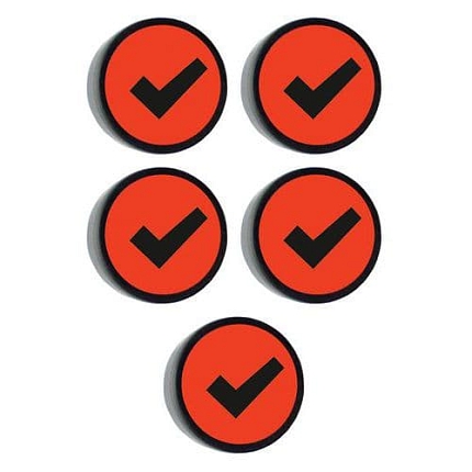 Kulatý magnet s háčkem Smit Visual, červený