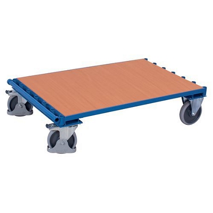 Vozík na deskový materiál, 160 x 80 cm, termoplastická kola, modrý