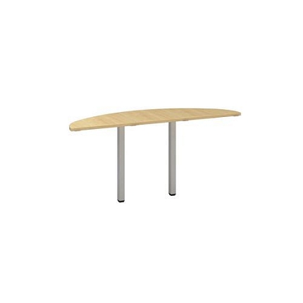 Stolová přístavba Alfa 200, 160 x 45 x 74,2 cm, 1/2 kruh, dezén divoká hruška, RAL9022