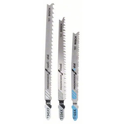 Bosch - Sada pilových plátků do kmitacích pil, 3dílná T 123 XF; T 234 X; T 345 XF, 5 BAL