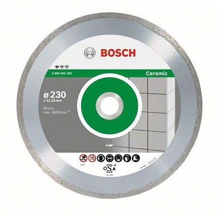 Bosch - Diamantový řezný kotouč Standard for Ceramic 230 x 22,23 x 1,6 x 7 mm, 10ks