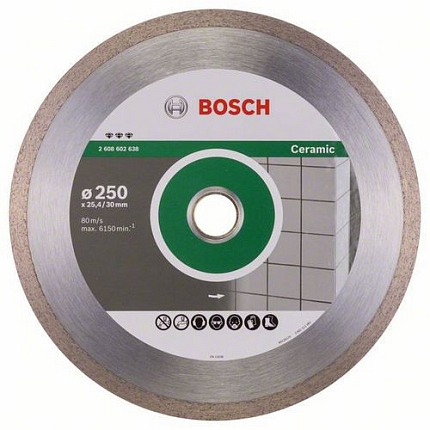Bosch - Diamantový řezný kotouč Best for Ceramic 250 x 30/25,40 x 2,4 x 10 mm